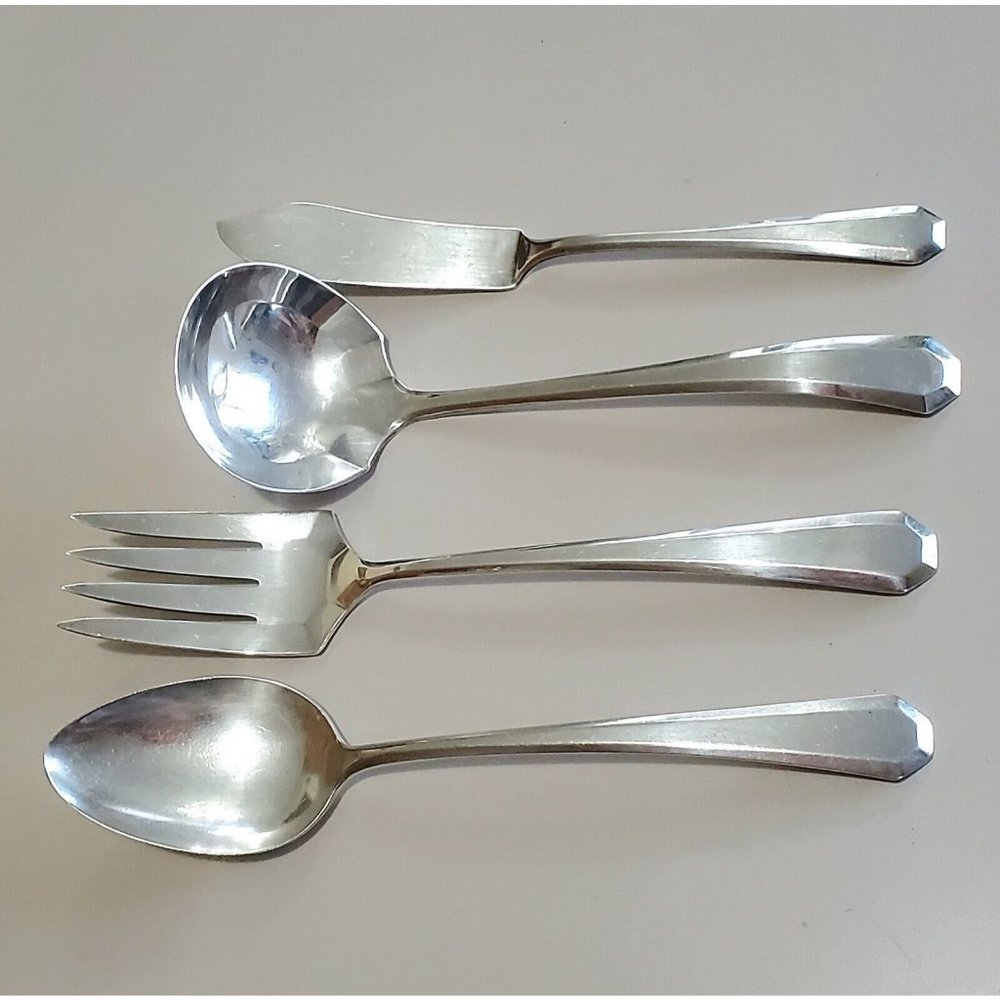 International Silver Lincoln 4pc Serving Set fork ladel butter knife silverplate